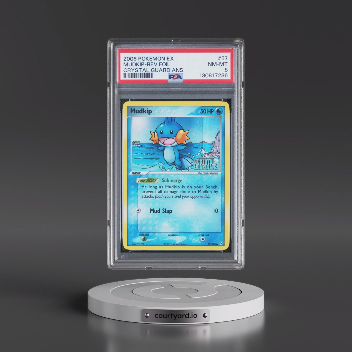 2006 Pokémon EX Crystal Guardians #57 Mudkip - Reverse Foil (PSA 8 NM-MT)
