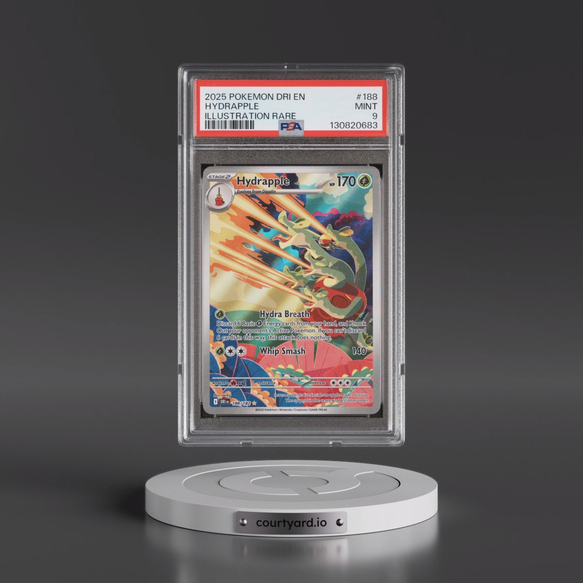 2025 Pokémon Dri EN-Destined Rivals #188 Hydrapple - Illustration Rare (PSA 9 MINT)