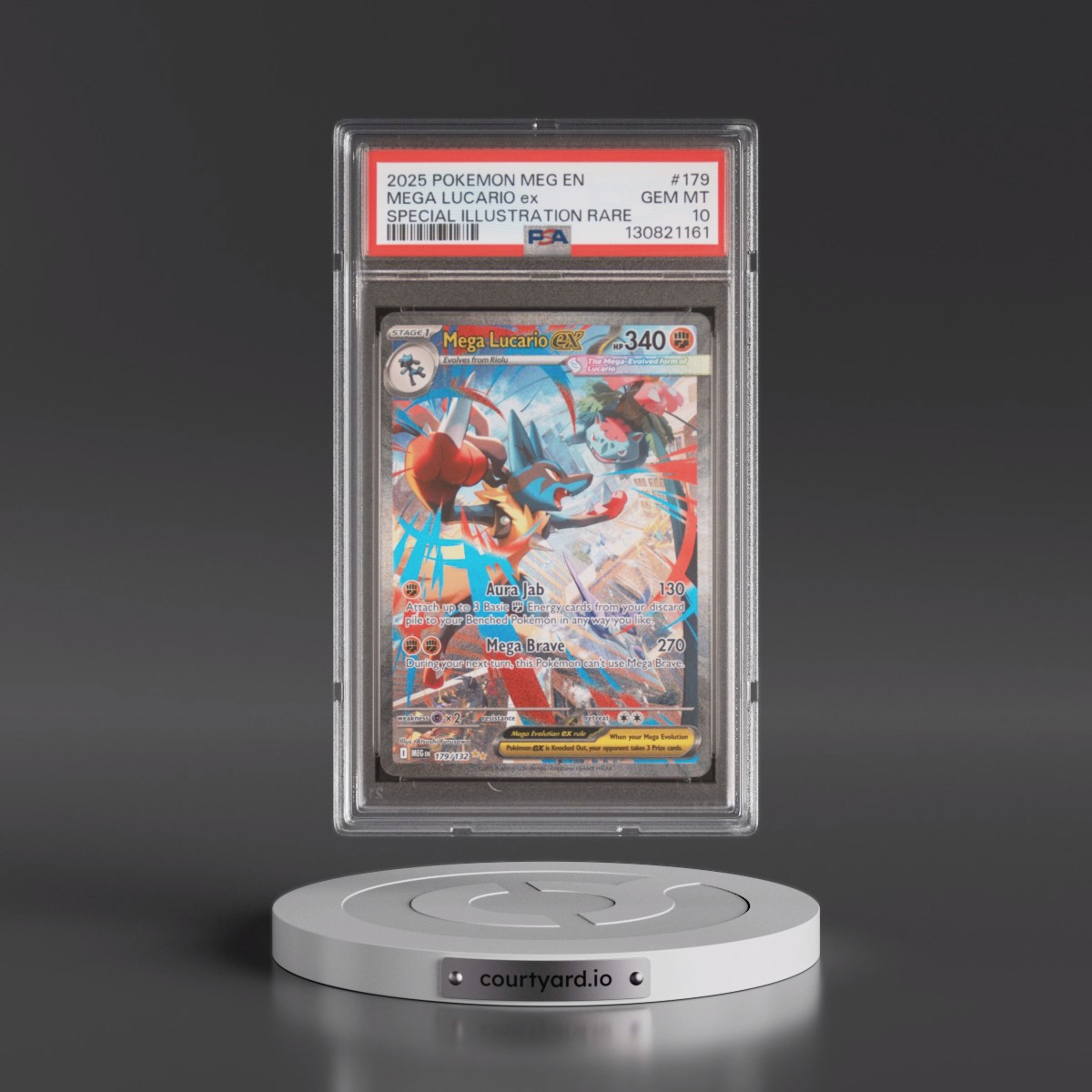 2025 Pokémon Meg EN-Mega Evolution Mega Lucario EX - Holo Special Illustration Rare #179 PSA 10