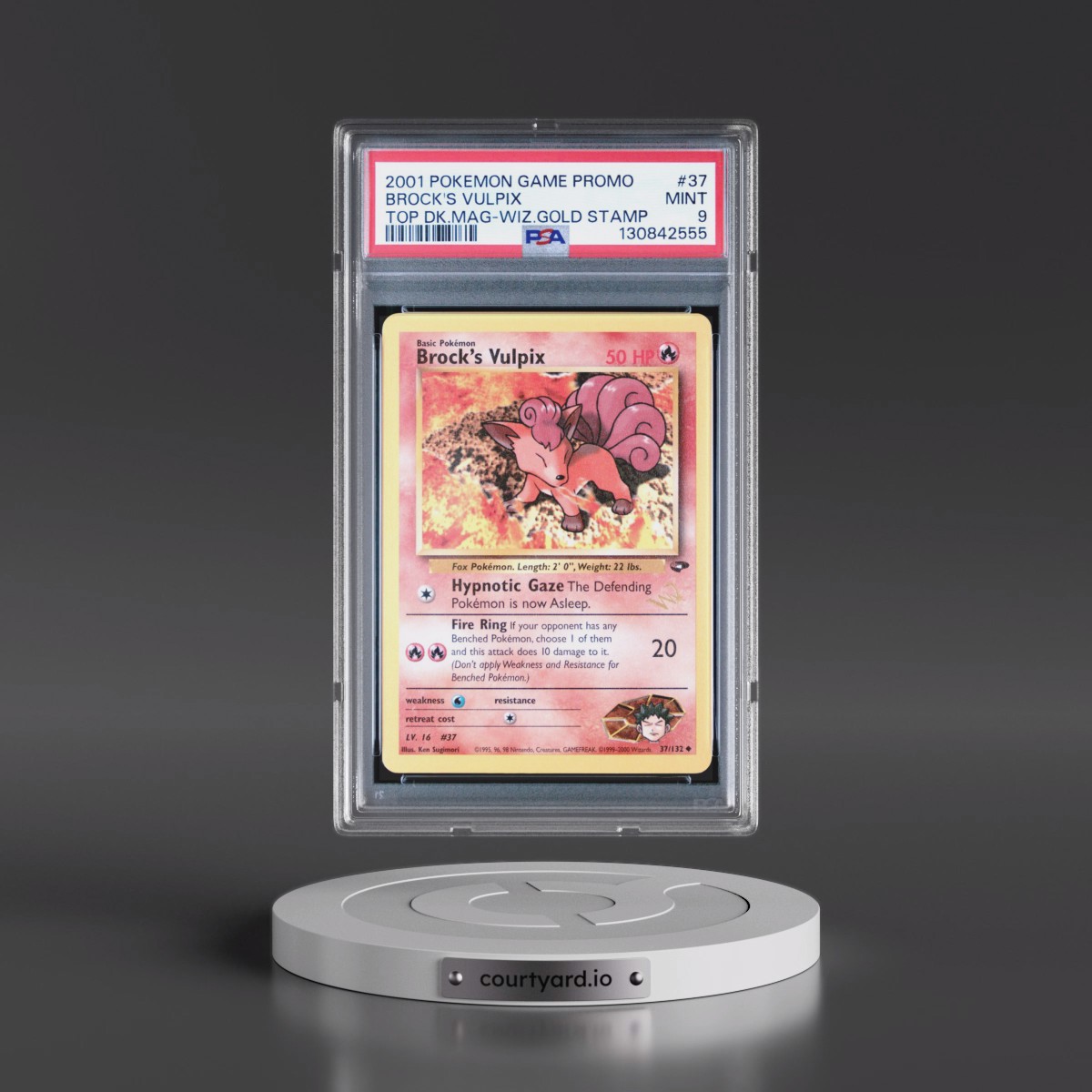 2001 Pokémon Game Promo #37 Brock's Vulpix - Top Deck Magazine w/Wizards Gold Stamp (PSA 9 MINT)