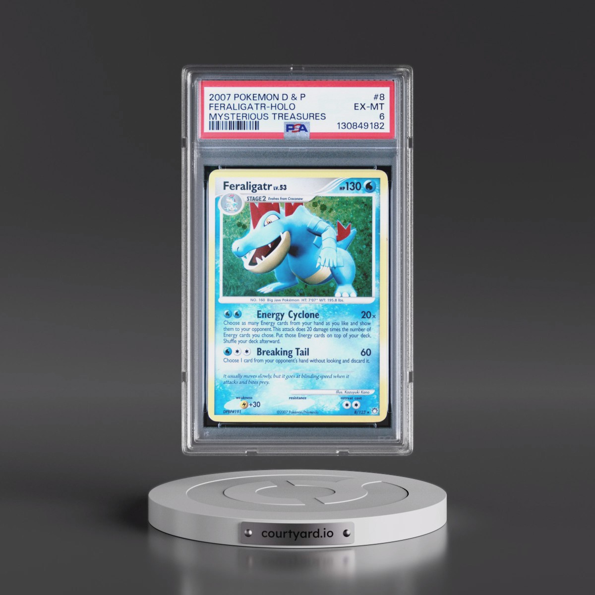 2007 Pokémon Diamond & Pearl Mysterious Treasures #8 Feraligatr - Holo (PSA 6 EX-MT)