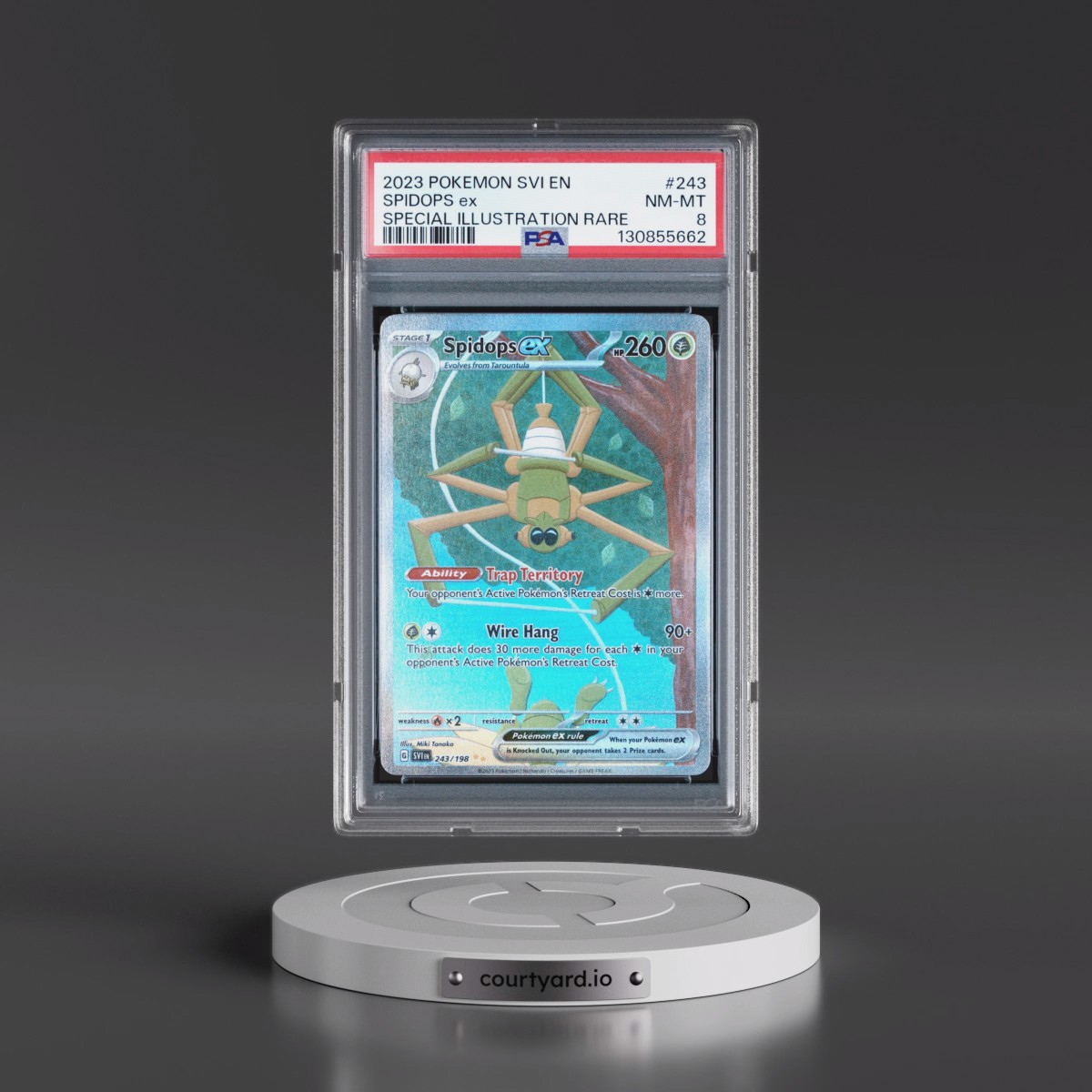 2023 Pokémon Svi EN-Scarlet & Violet #243 Spidops EX - Holo Special Illustration Rare (PSA 8 NM-MT)