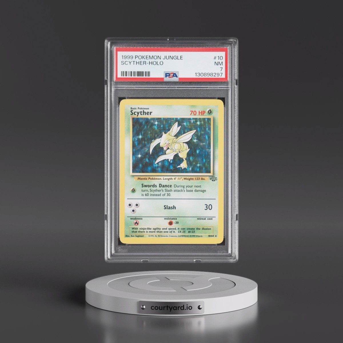 1999 Pokémon Jungle #10 Scyther - Holo (PSA 7 NM)