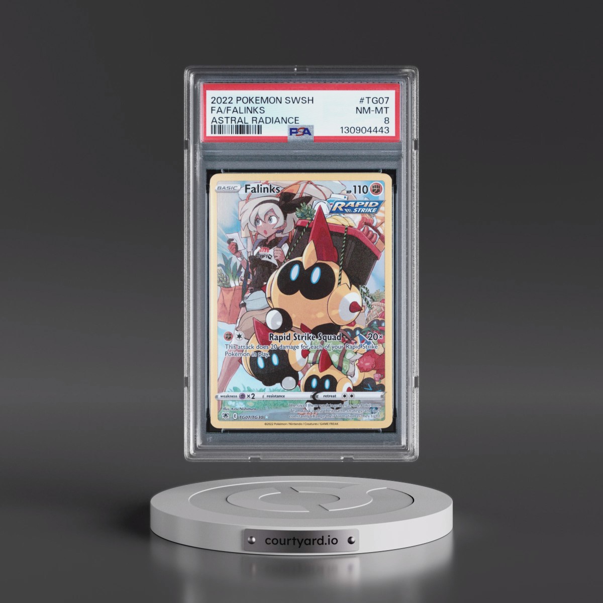 2022 Pokémon Sword & Shield Astral Radiance #TG07 Falinks - Full Art (PSA 8 NM-MT)