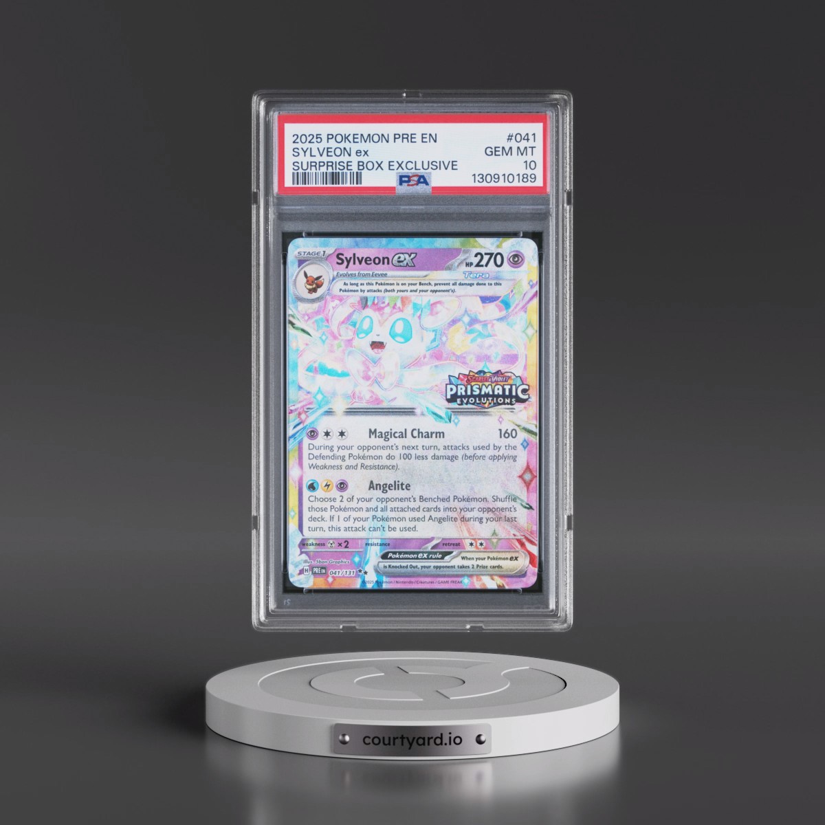 2025 Pokémon Pre EN-Prismatic Evolutions #041 Sylveon EX - Holo Surprise Box Exclusive (PSA 10 GEM MINT)