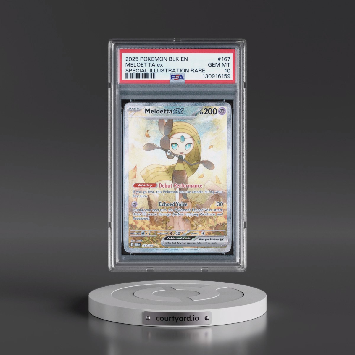 2025 Pokémon Blk EN-Black Bolt #167 Meloetta EX - Holo Special Illustration Rare (PSA 10 GEM MINT)