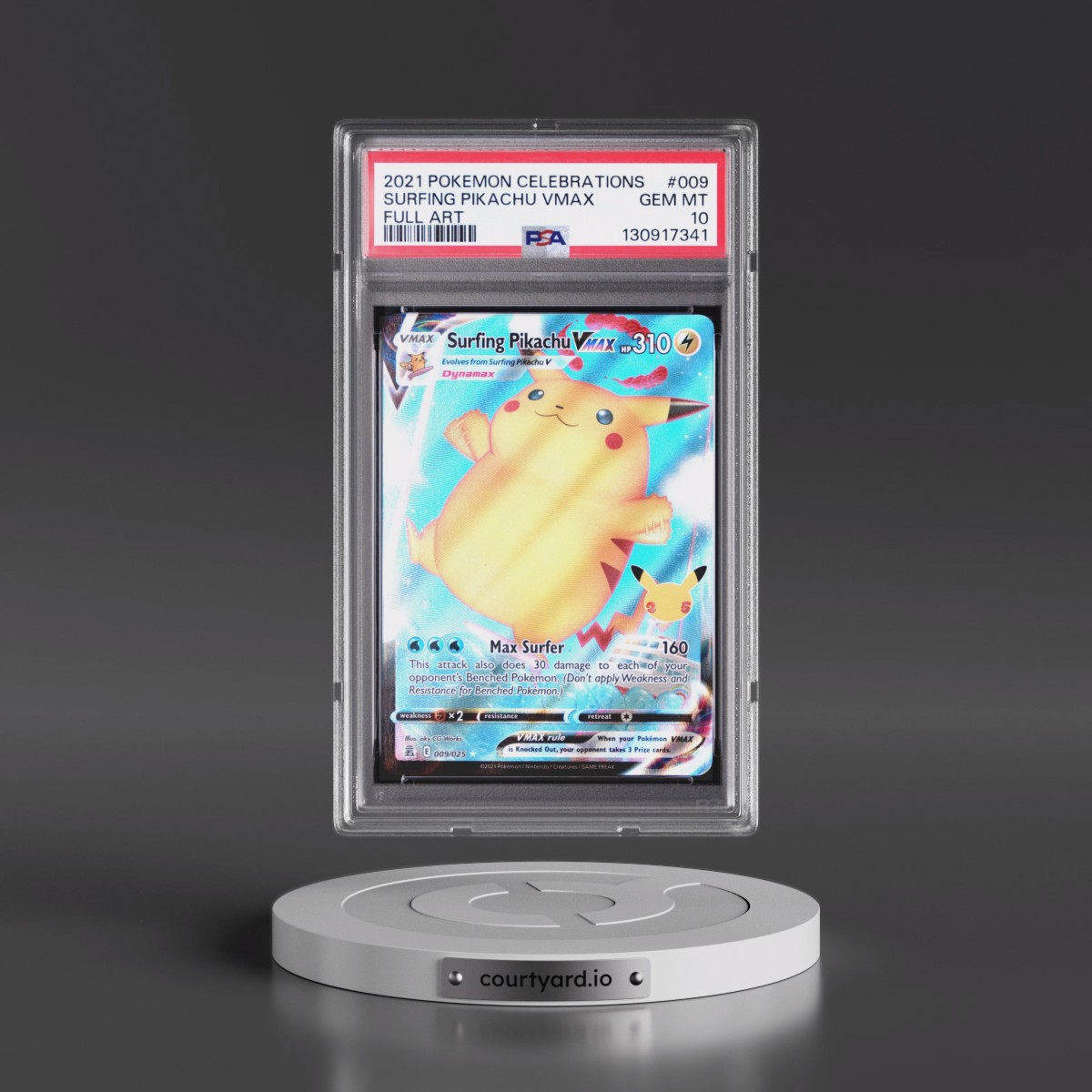 2021 Pokémon Celebrations Surfing Pikachu Vmax - Full Art #009 PSA 10