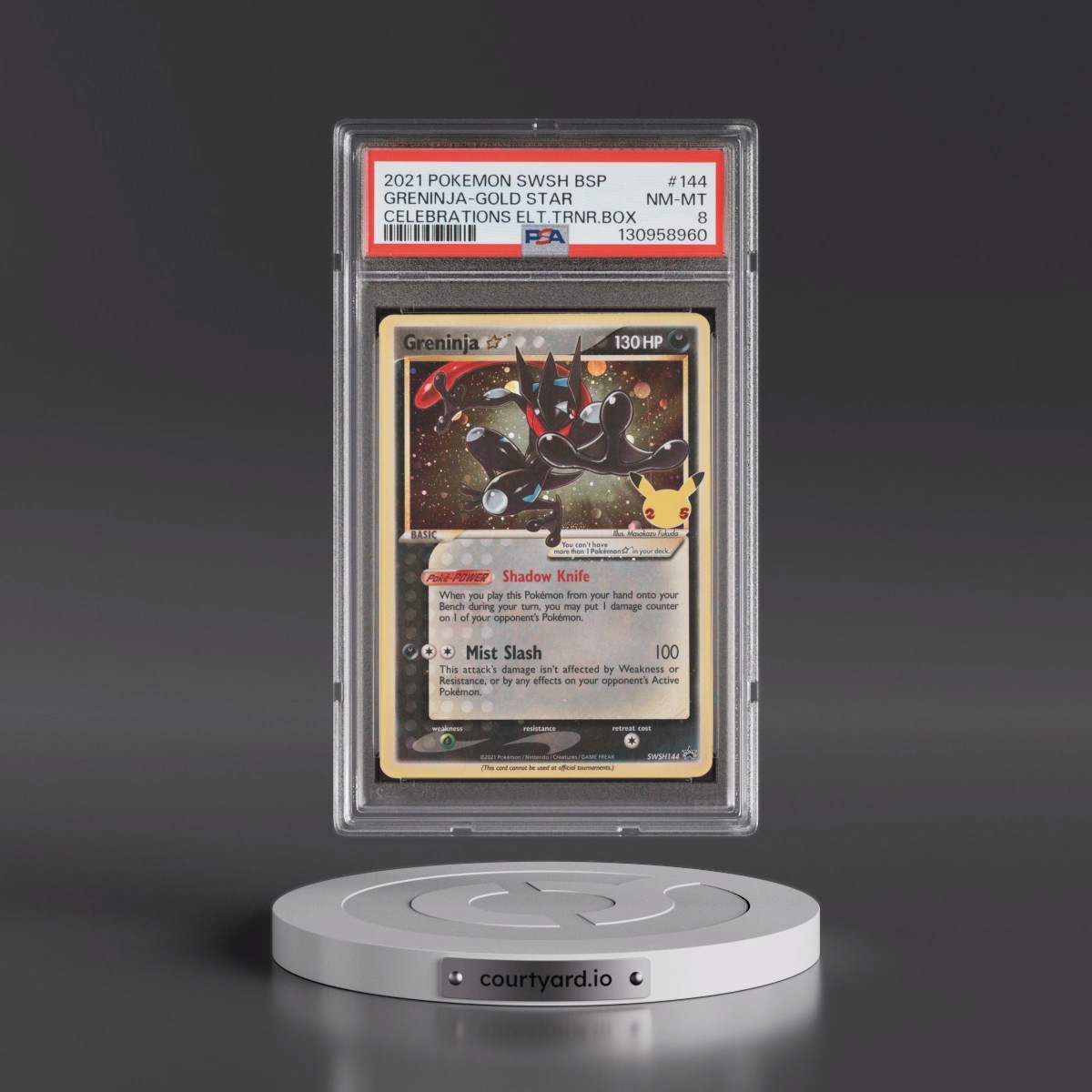 2021 Pokémon Swsh Black Star Promo #144 Greninja-Gold Star - Celebrations Elite Trainer Box (PSA 8 NM-MT)
