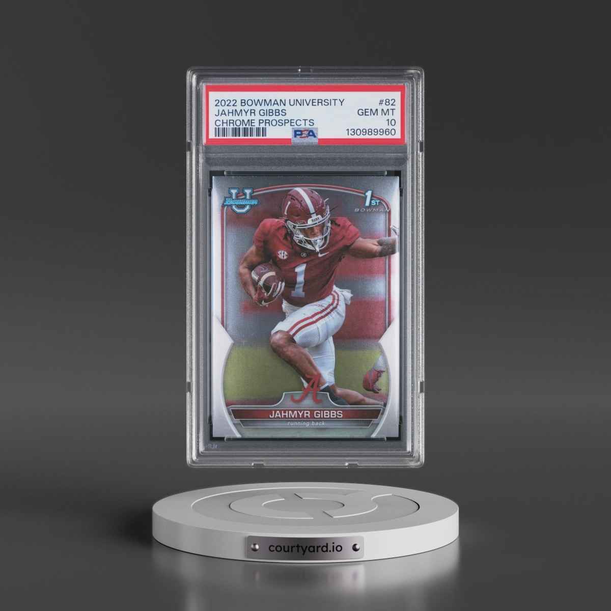 2022 Bowman University Chrome Prospects #82 Jahmyr Gibbs (PSA 10 GEM MINT)