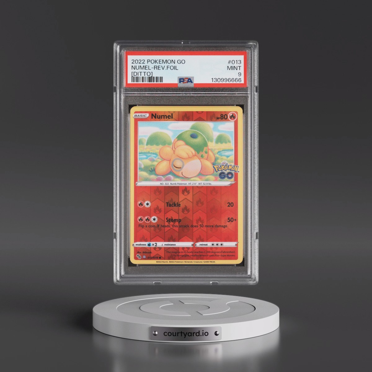 2022 Pokémon Go #013 Numel - Reverse Foil Ditto (PSA 9 MINT)