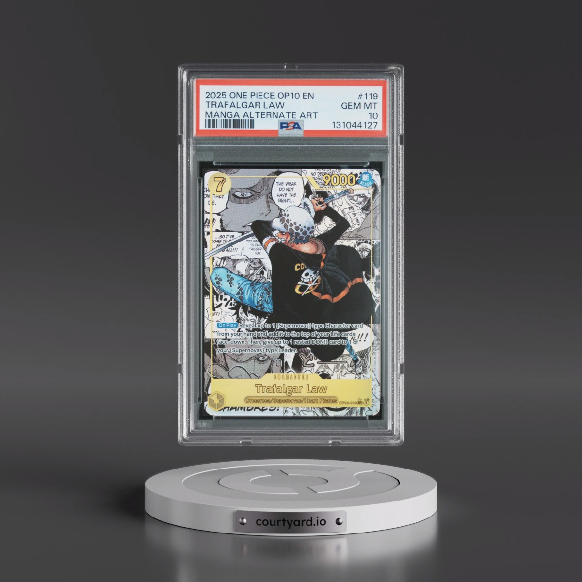2025 One Piece OP10-Royal Blood #119 Trafalgar Law - Manga Alternate Art (PSA 10 GEM MINT)