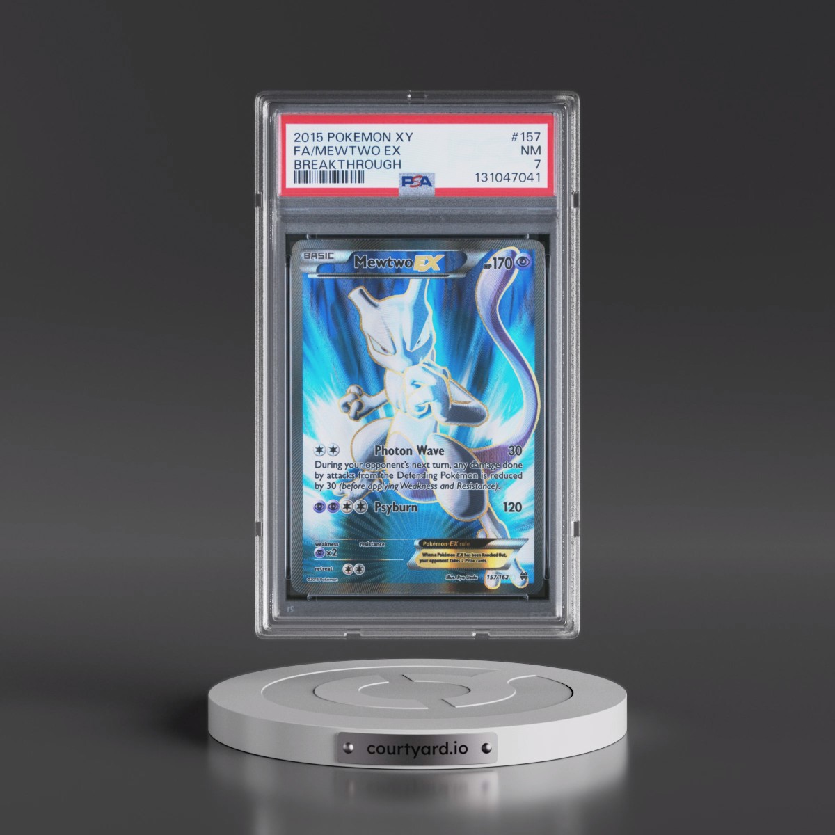 2015 Pokémon XY Breakthrough #157 Mewtwo EX - Holo Full Art (PSA 7 NM)
