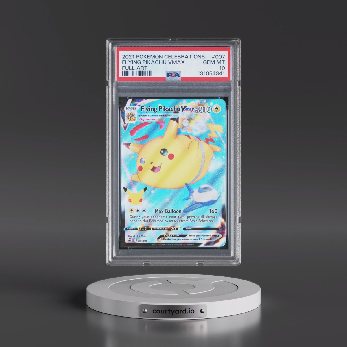2021 Pokémon Celebrations #007 Flying Pikachu Vmax - Full Art (PSA 10 GEM MINT)