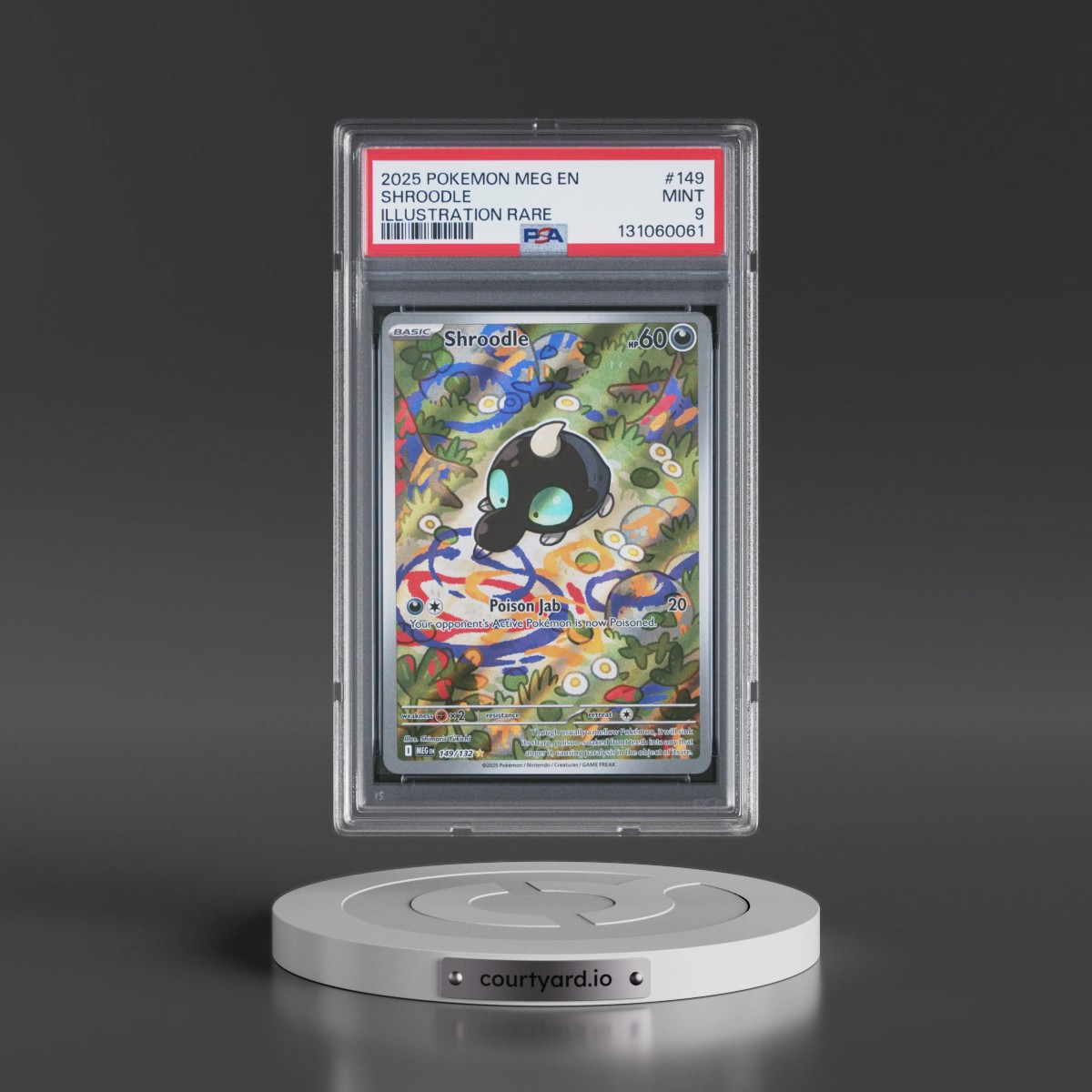 2025 Pokémon Meg EN-Mega Evolution #149 Shroodle - Illustration Rare (PSA 9 MINT)