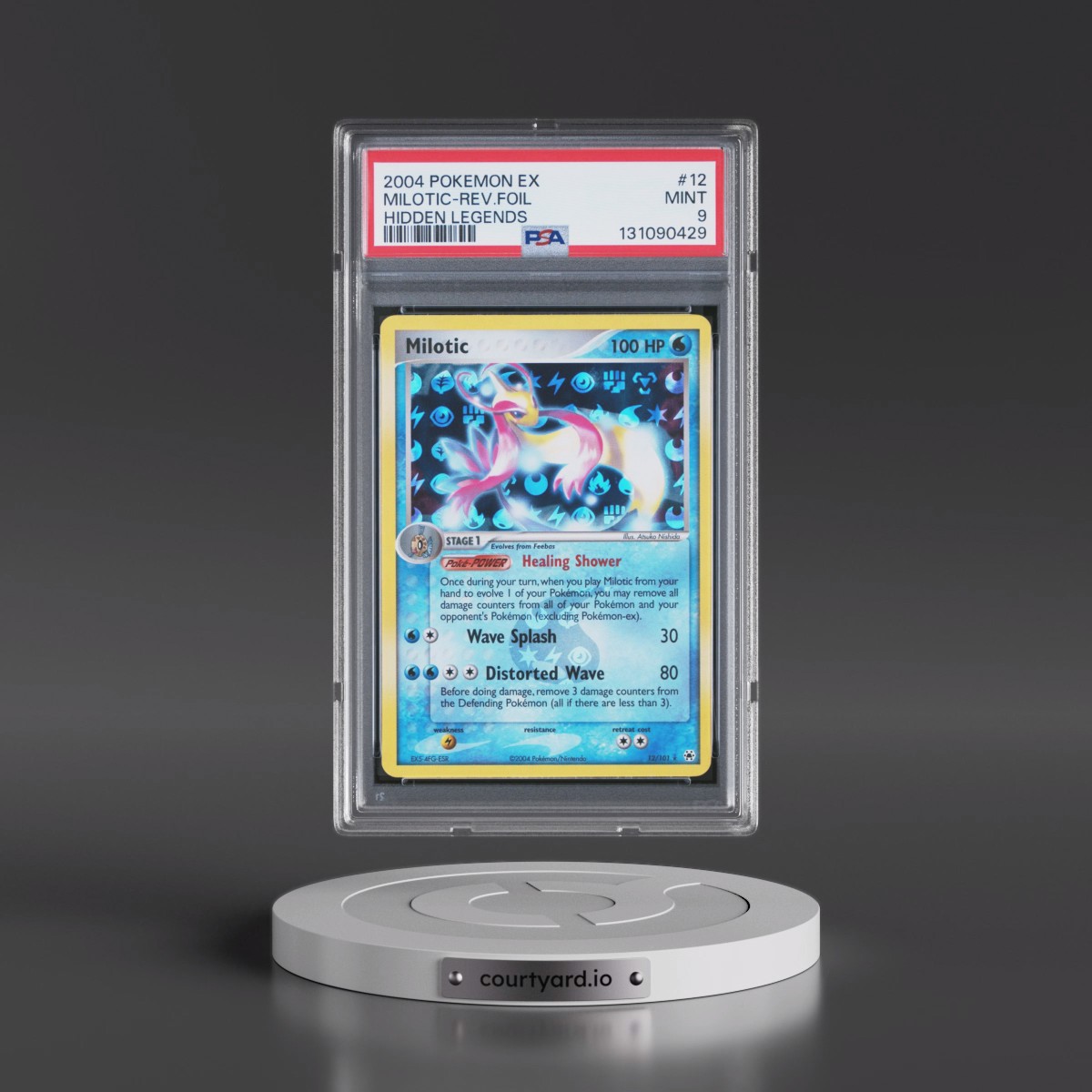 2004 Pokémon EX Hidden Legends #12 Milotic - Reverse Foil (PSA 9 MINT)