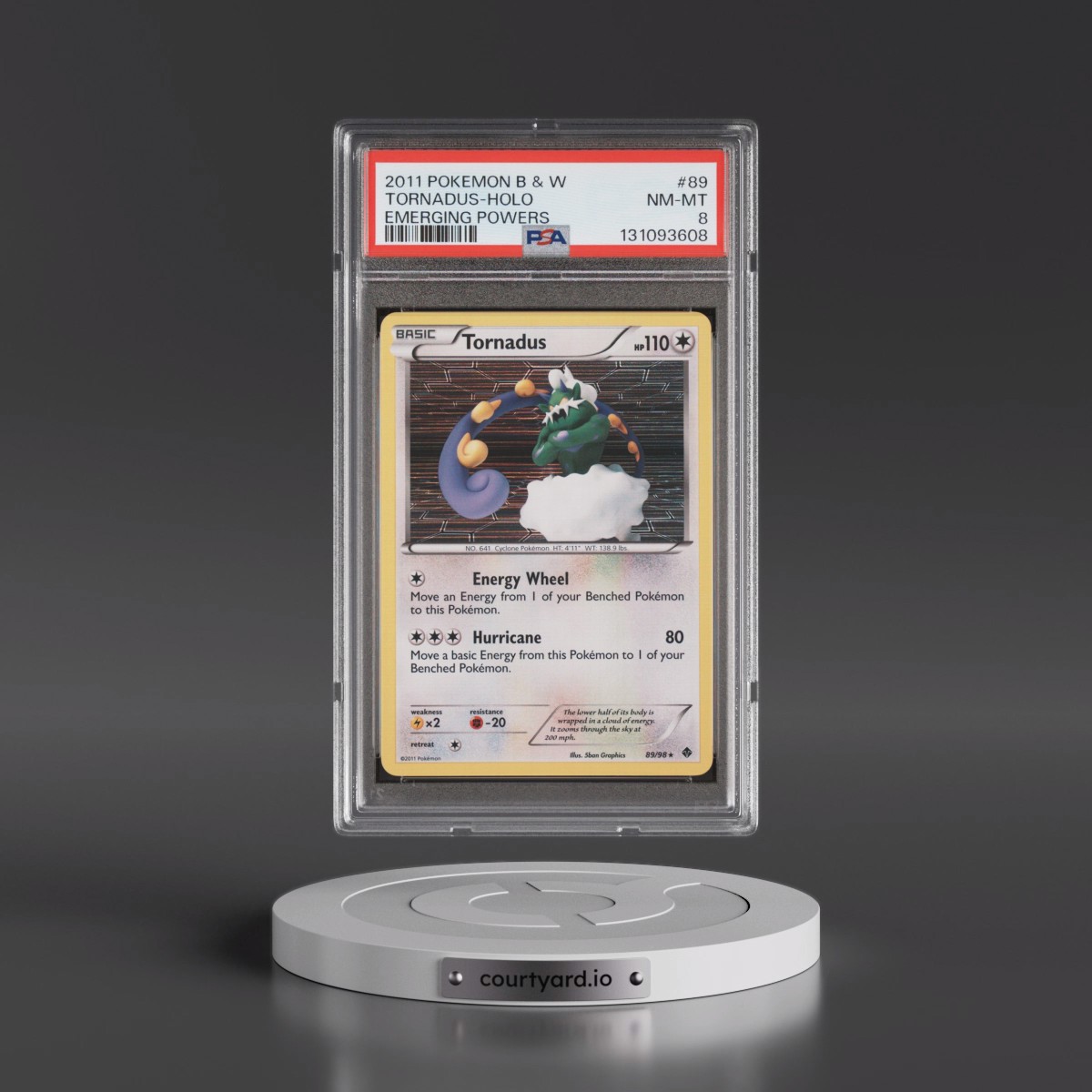 2011 Pokémon Black & White Emerging Powers #89 Tornadus - Holo (PSA 8 NM-MT)