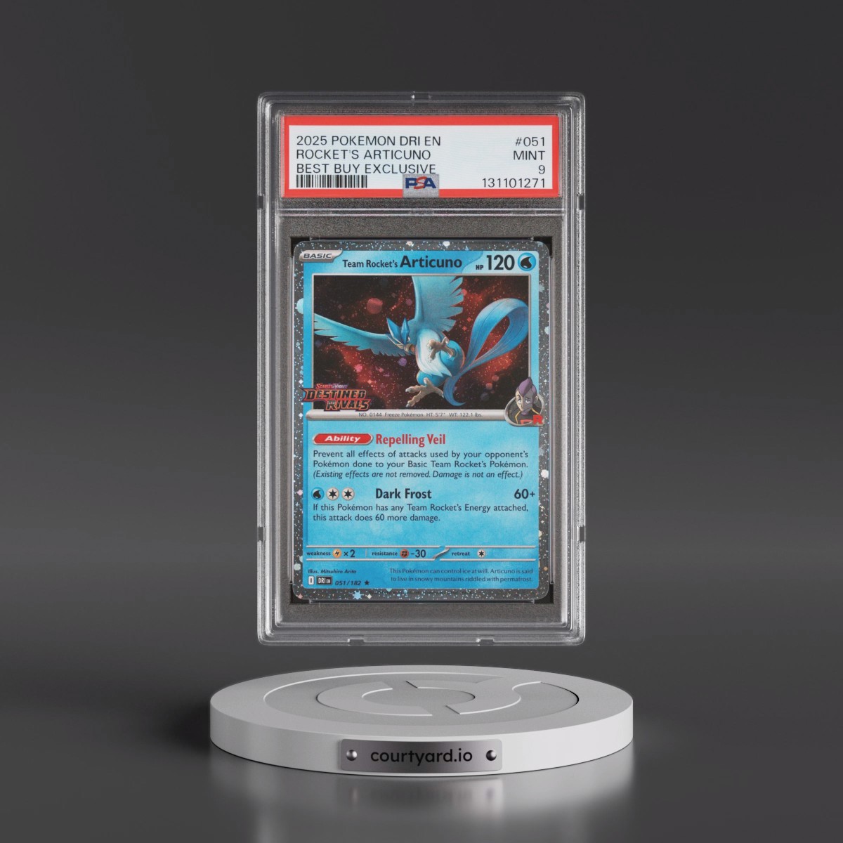 2025 Pokémon Dri EN-Destined Rivals #051 Team Rocket's Articuno - Best Buy Exclusive (PSA 9 MINT)