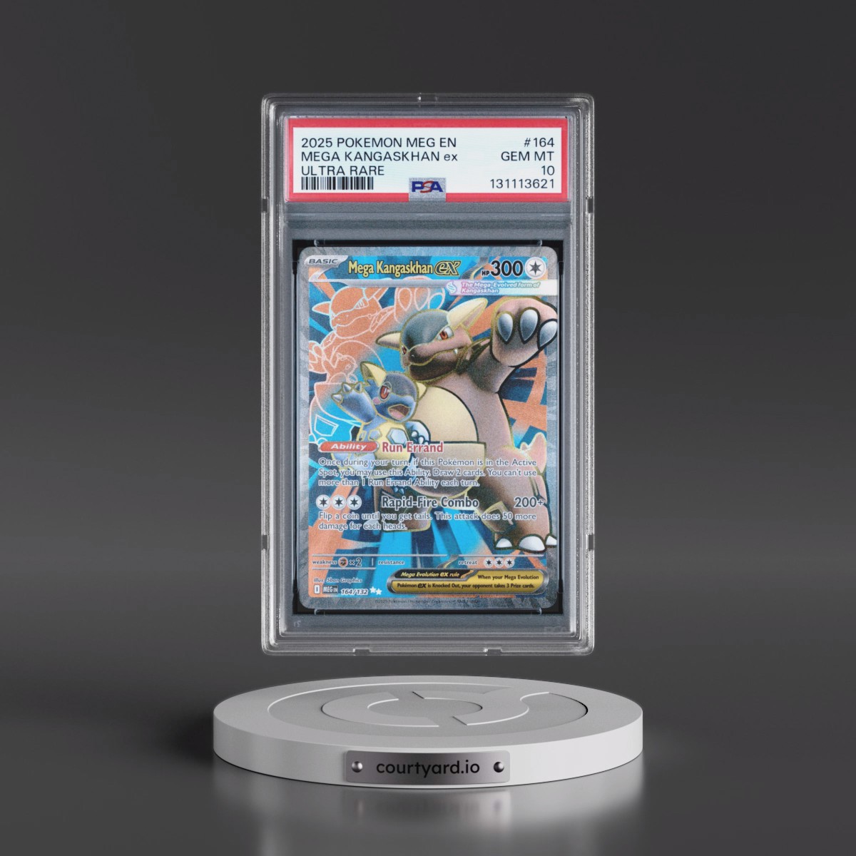 2025 Pokémon Meg EN-Mega Evolution #164 Mega Kangaskhan EX - Holo Ultra Rare (PSA 10 GEM MINT)