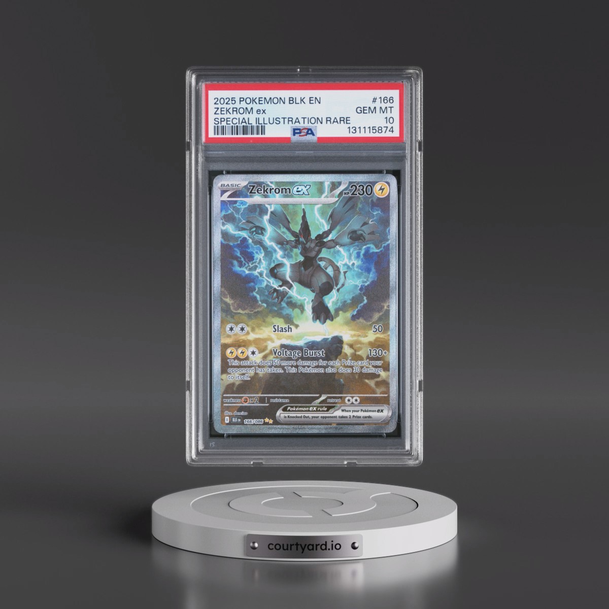2025 Pokémon Blk EN-Black Bolt #166 Zekrom EX - Holo Special Illustration Rare (PSA 10 GEM MINT)