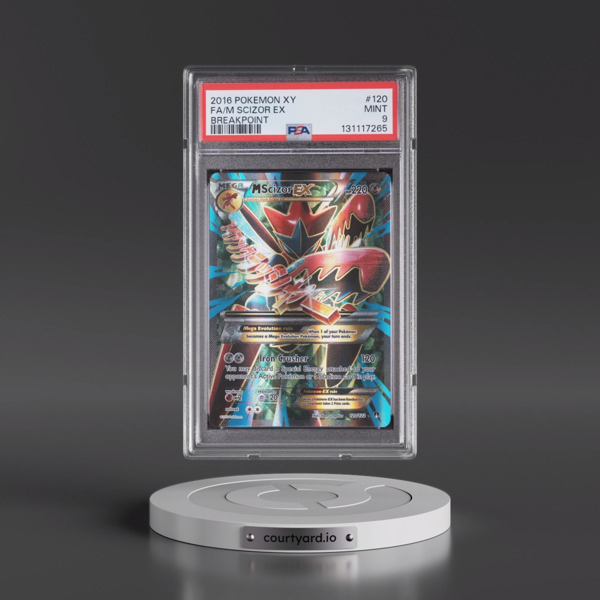 2016 Pokémon XY Breakpoint #120 M Scizor EX - Holo Full Art (PSA 9 MINT)