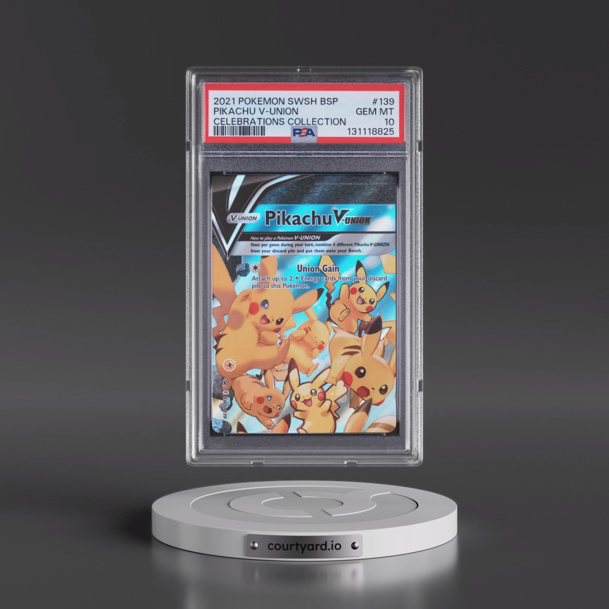 2021 Pokémon Swsh Black Star Promo #139 Pikachu V-Union - Celebrations Collection (PSA 10 GEM MINT)