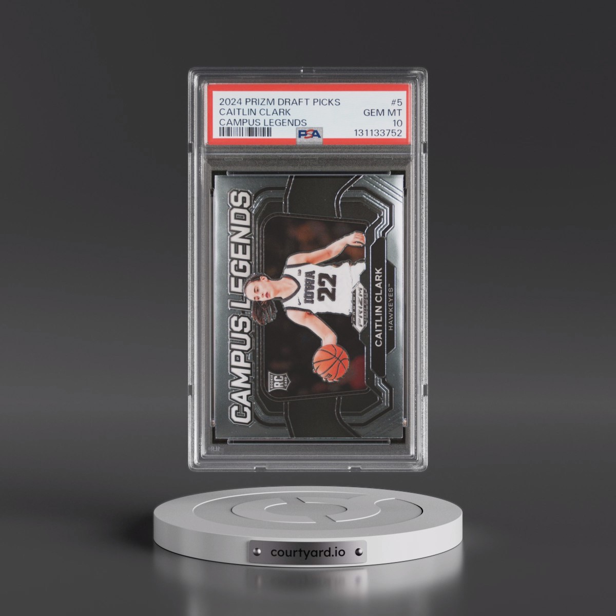 2024 Panini Prizm Draft Picks Campus Legends #5 Caitlin Clark (PSA 10 GEM MINT)