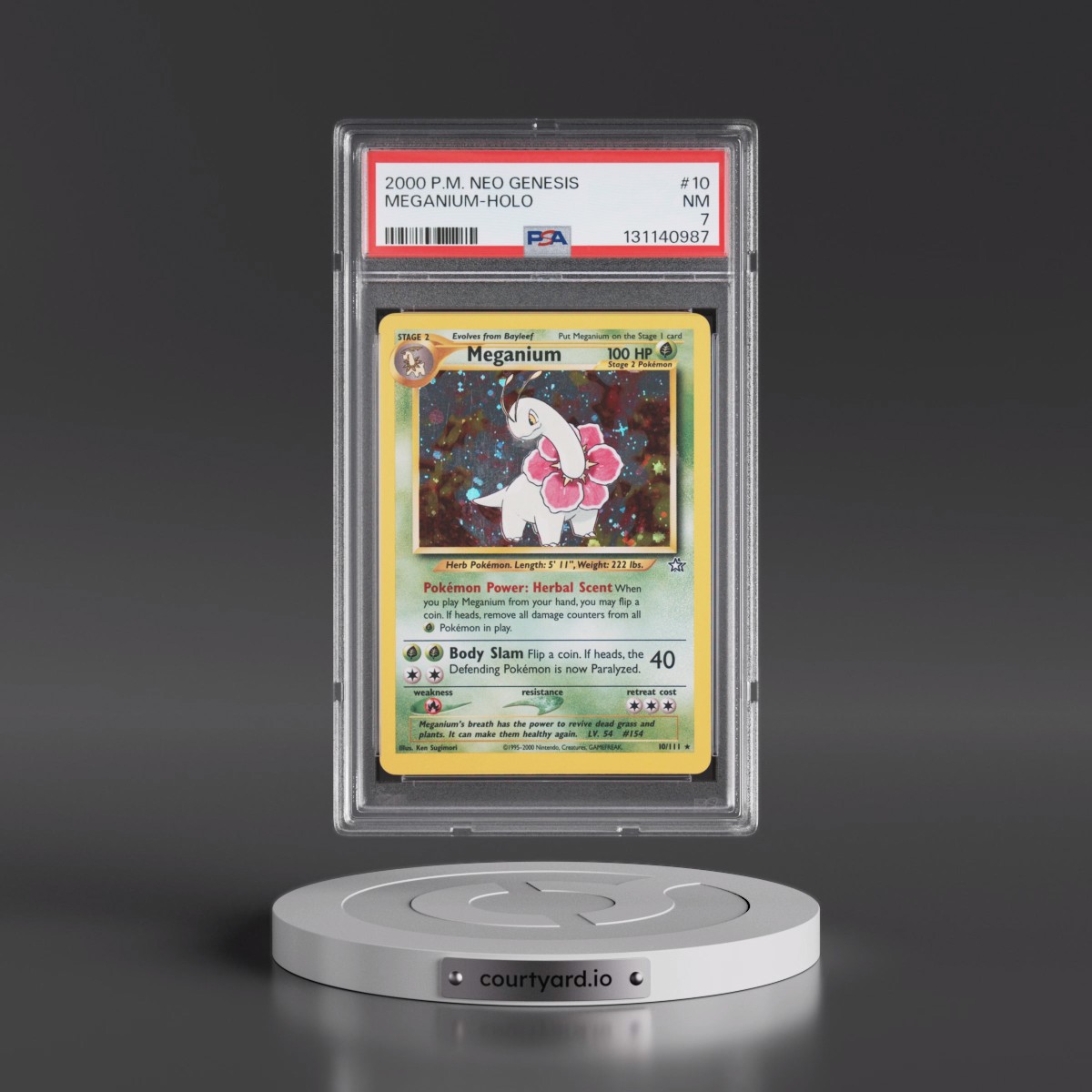 2000 Pokémon Neo Genesis #10 Meganium - Holo (PSA 7 NM)
