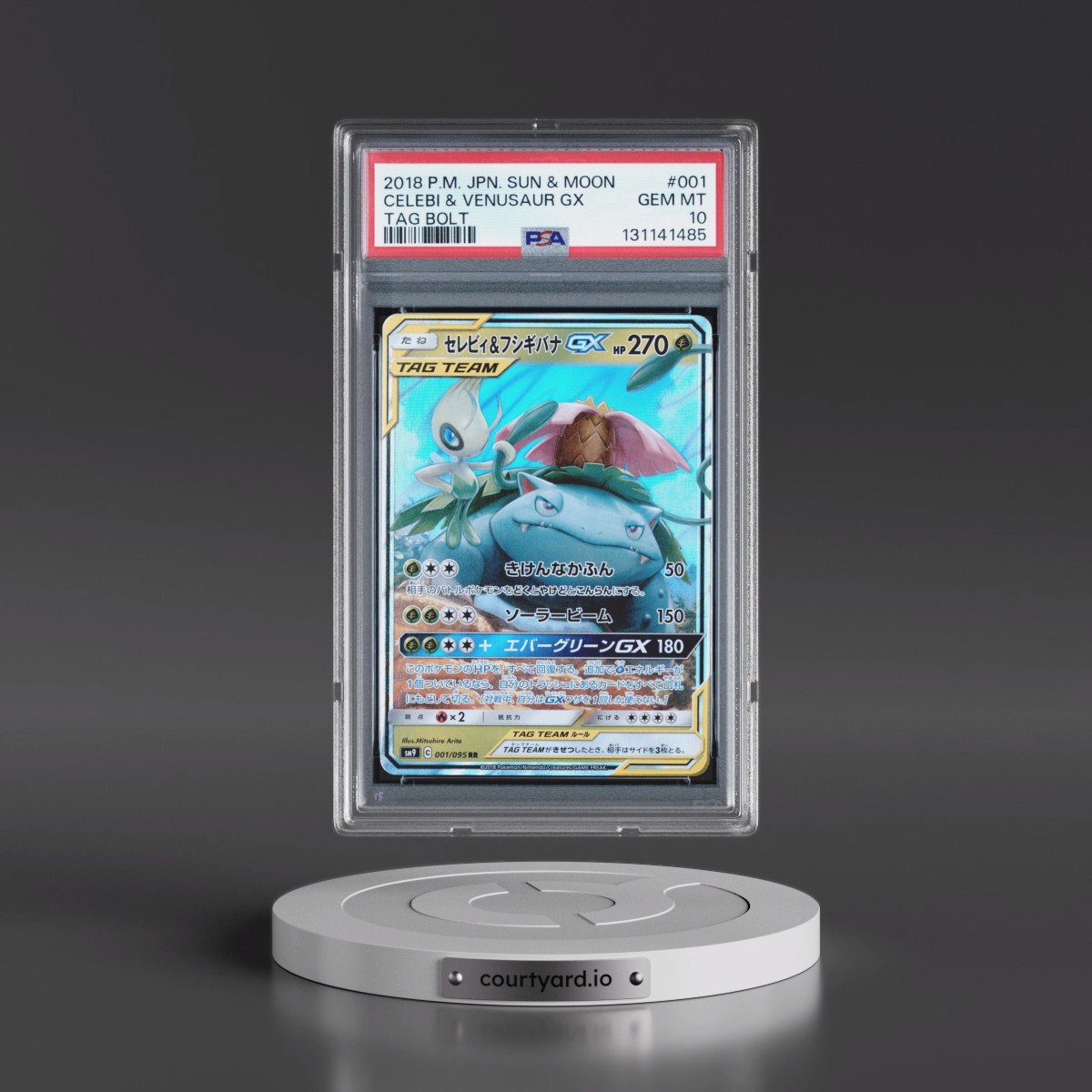 2018 Pokémon Sun & Moon Tag Bolt #001 Celebi & Venusaur GX - Holo (PSA 10 GEM MINT)