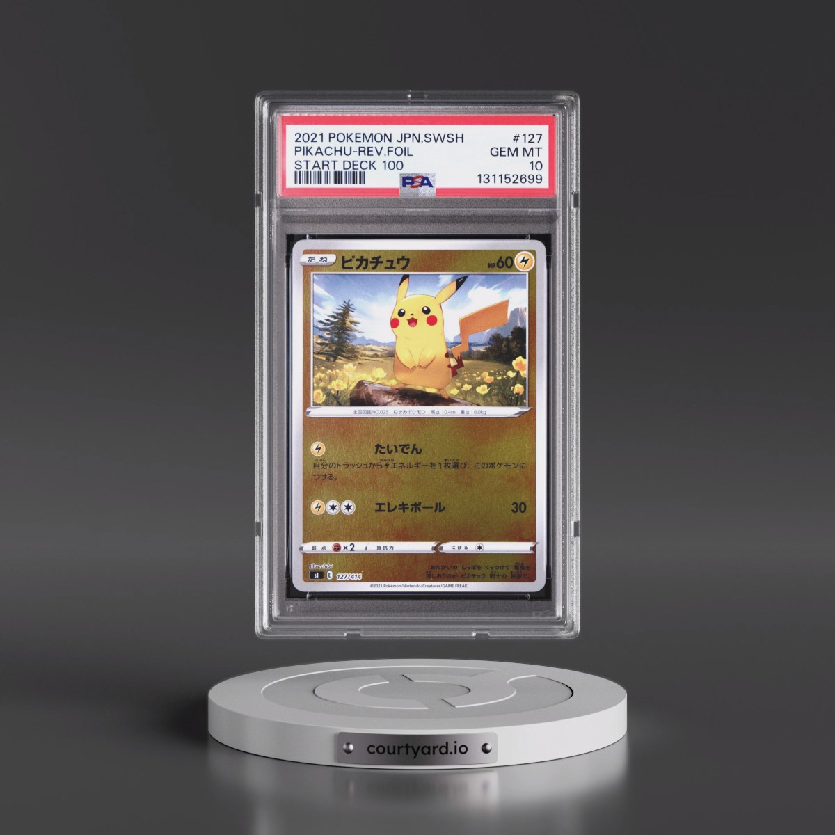 2021 Pokémon Sword & Shield Start Deck 100 #127 Pikachu - Reverse Foil (PSA 10 GEM MINT)