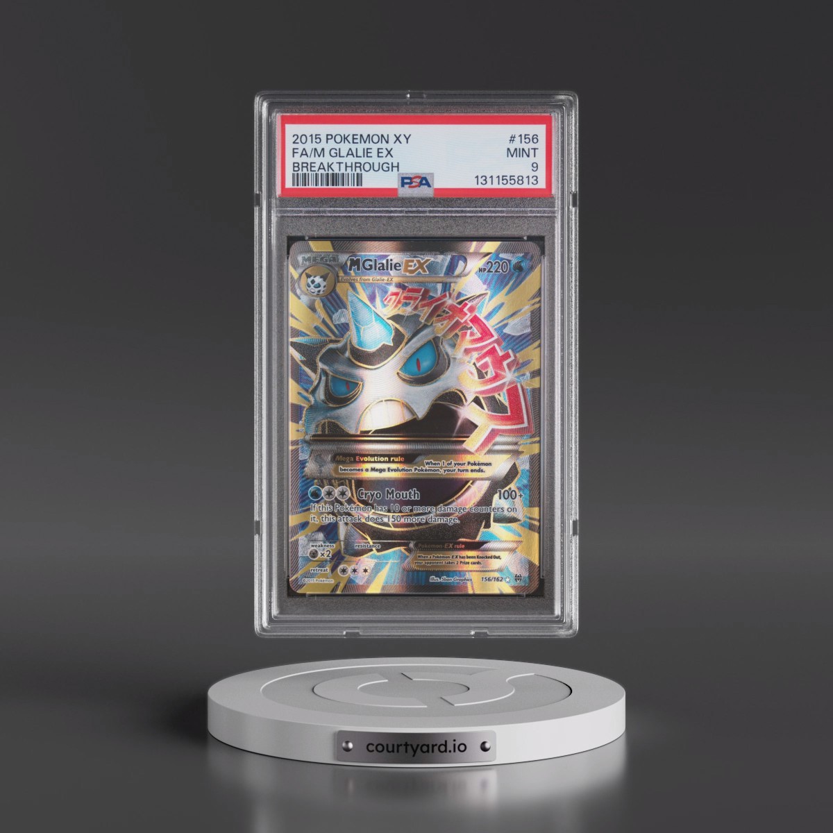 2015 Pokémon XY Breakthrough #156 M Glalie EX - Holo Full Art (PSA 9 MINT)