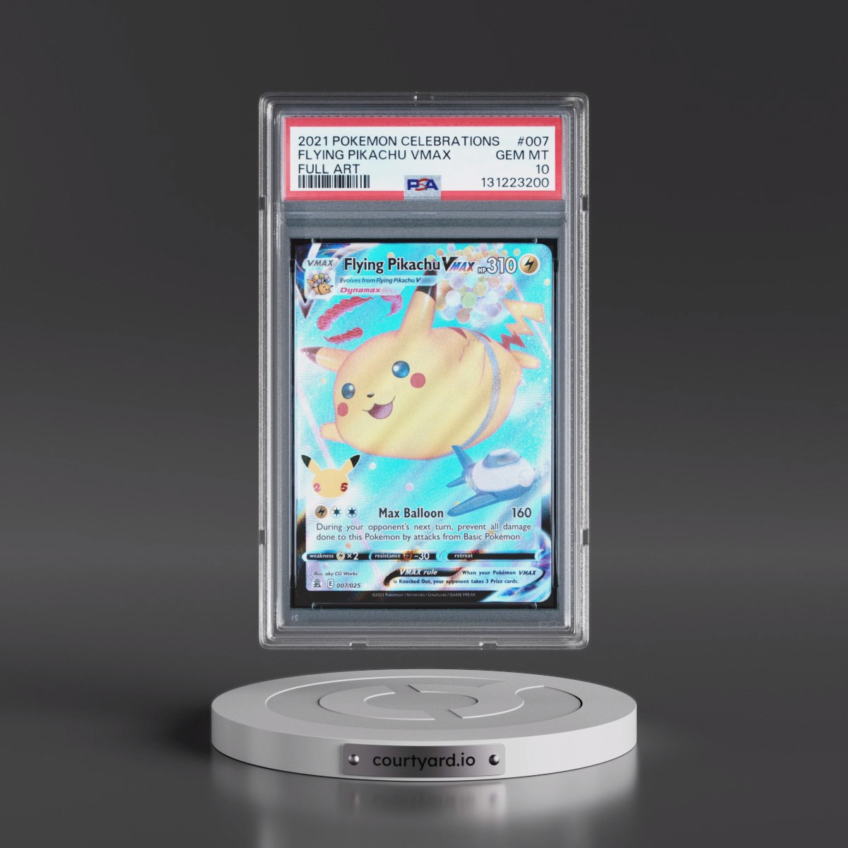 2021 Pokémon Celebrations #007 Flying Pikachu Vmax - Full Art (PSA 10 GEM MINT)