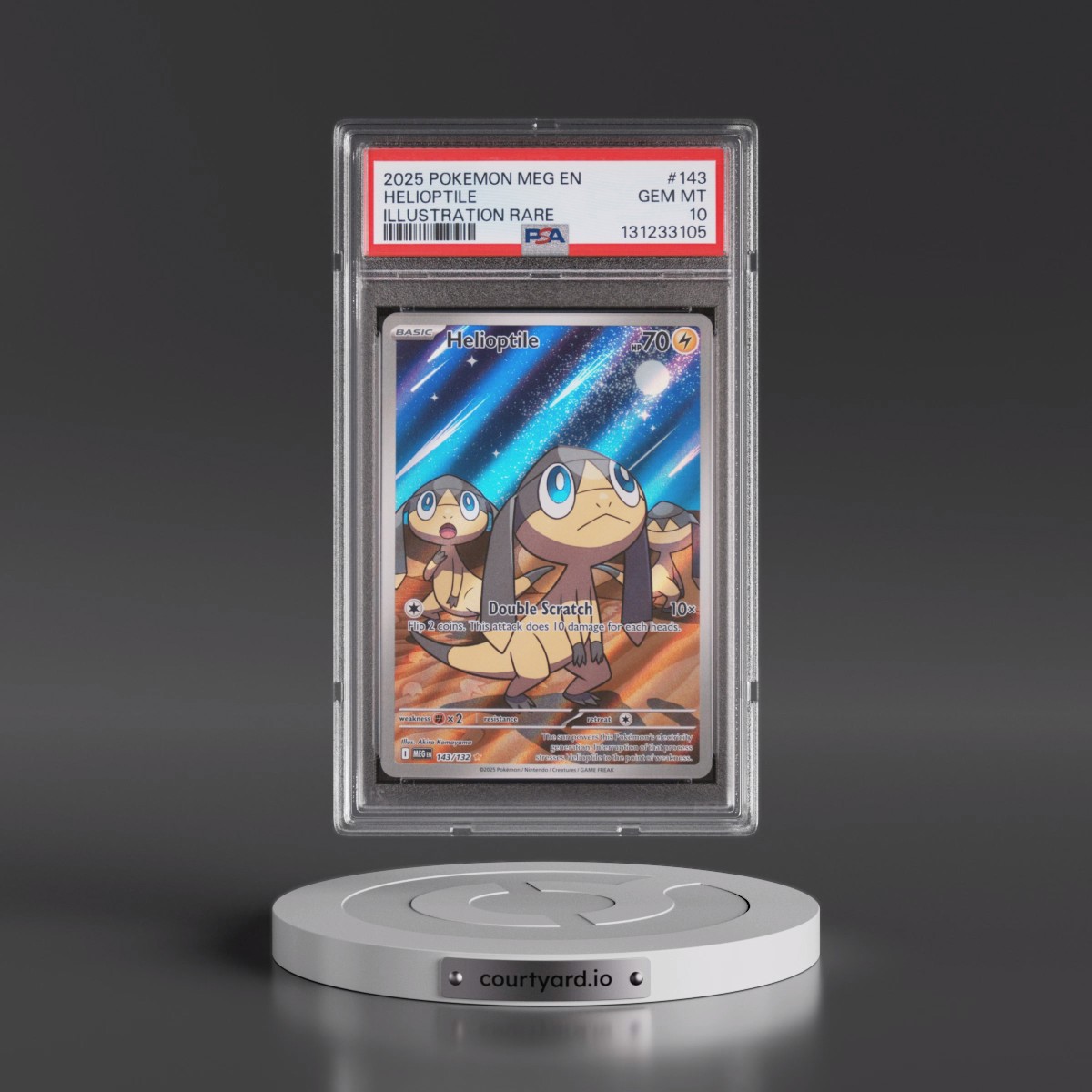 2025 Pokémon Meg EN-Mega Evolution #143 Helioptile - Illustration Rare (PSA 10 GEM MINT)