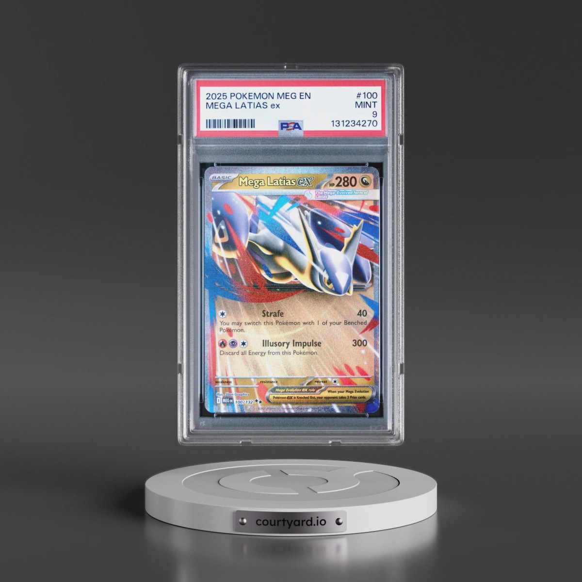 2025 Pokémon Meg EN-Mega Evolution #100 Mega Latias EX - Holo (PSA 9 MINT)