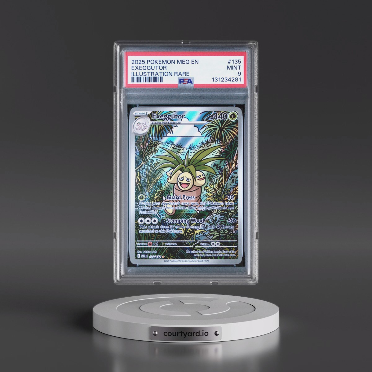 2025 Pokémon Meg EN-Mega Evolution #135 Exeggutor - Illustration Rare (PSA 9 MINT)