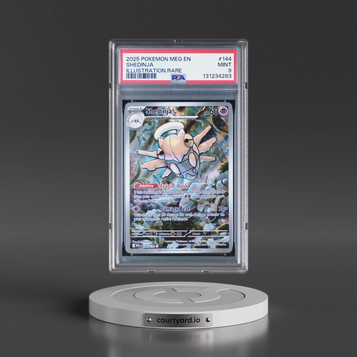 2025 Pokémon Meg EN-Mega Evolution #144 Shedinja - Illustration Rare (PSA 9 MINT)