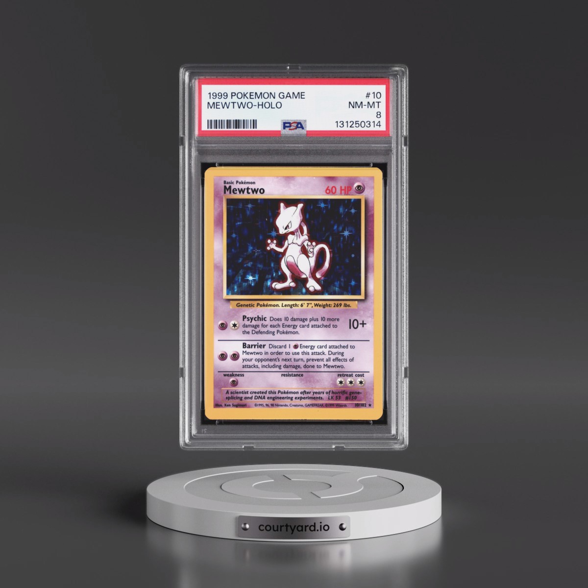 1999 Pokémon Game #10 Mewtwo - Holo (PSA 8 NM-MT)
