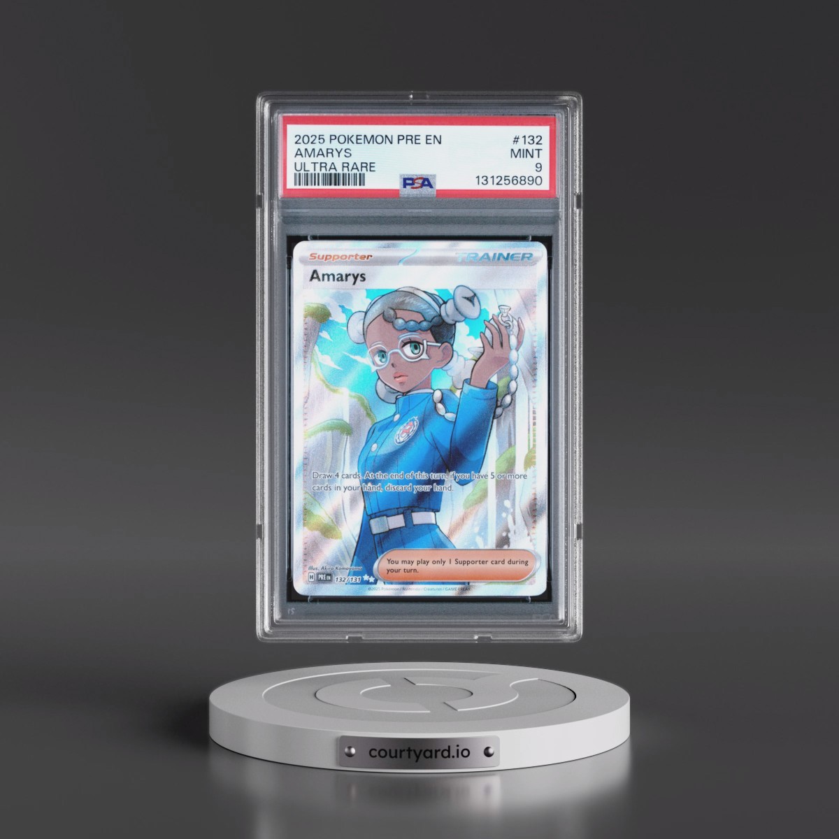 2025 Pokémon Pre EN-Prismatic Evolutions #132 Amarys - Ultra Rare (PSA 9 MINT)