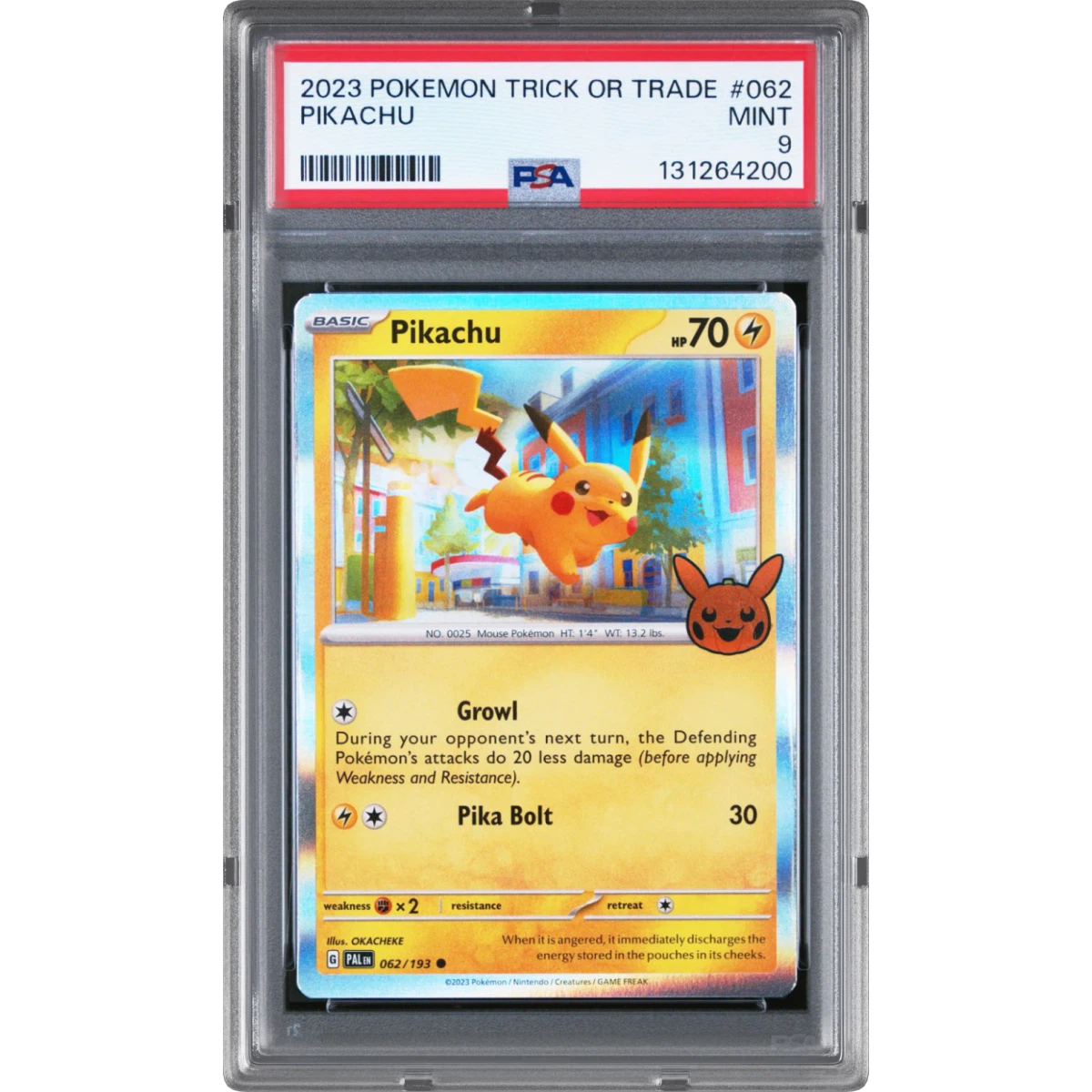 pikachu pokemon card trick or trade 062 - Holofoil BOOster Bundle 2023 Promo Retreat cost Pokemon - Pikachu 018 -