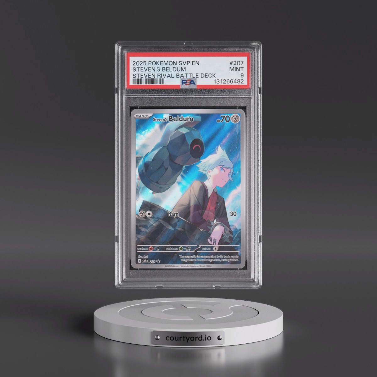 2025 Pokémon Svp EN-SV Black Star Promo #207 Steven's Beldum - Steven Rival Battle Deck (PSA 9 MINT)