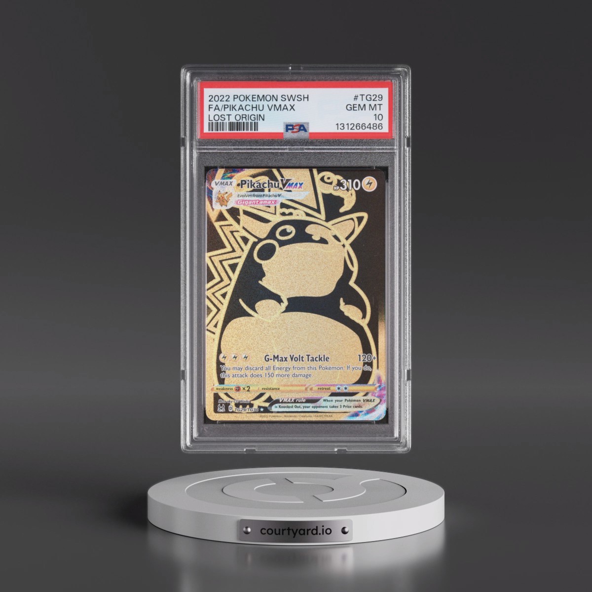 2022 Pokémon Sword & Shield Lost Origin #TG29 Pikachu Vmax - Full Art (PSA 10 GEM MINT)