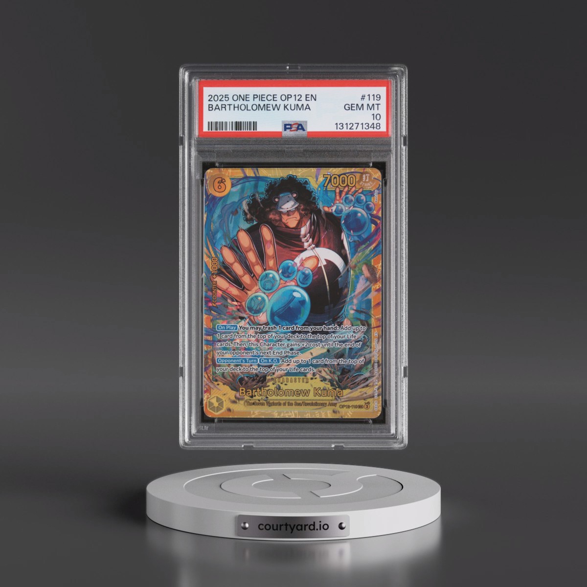 2025 One Piece OP12-Legacy of the Master #119 Bartholomew Kuma (PSA 10 GEM MINT)
