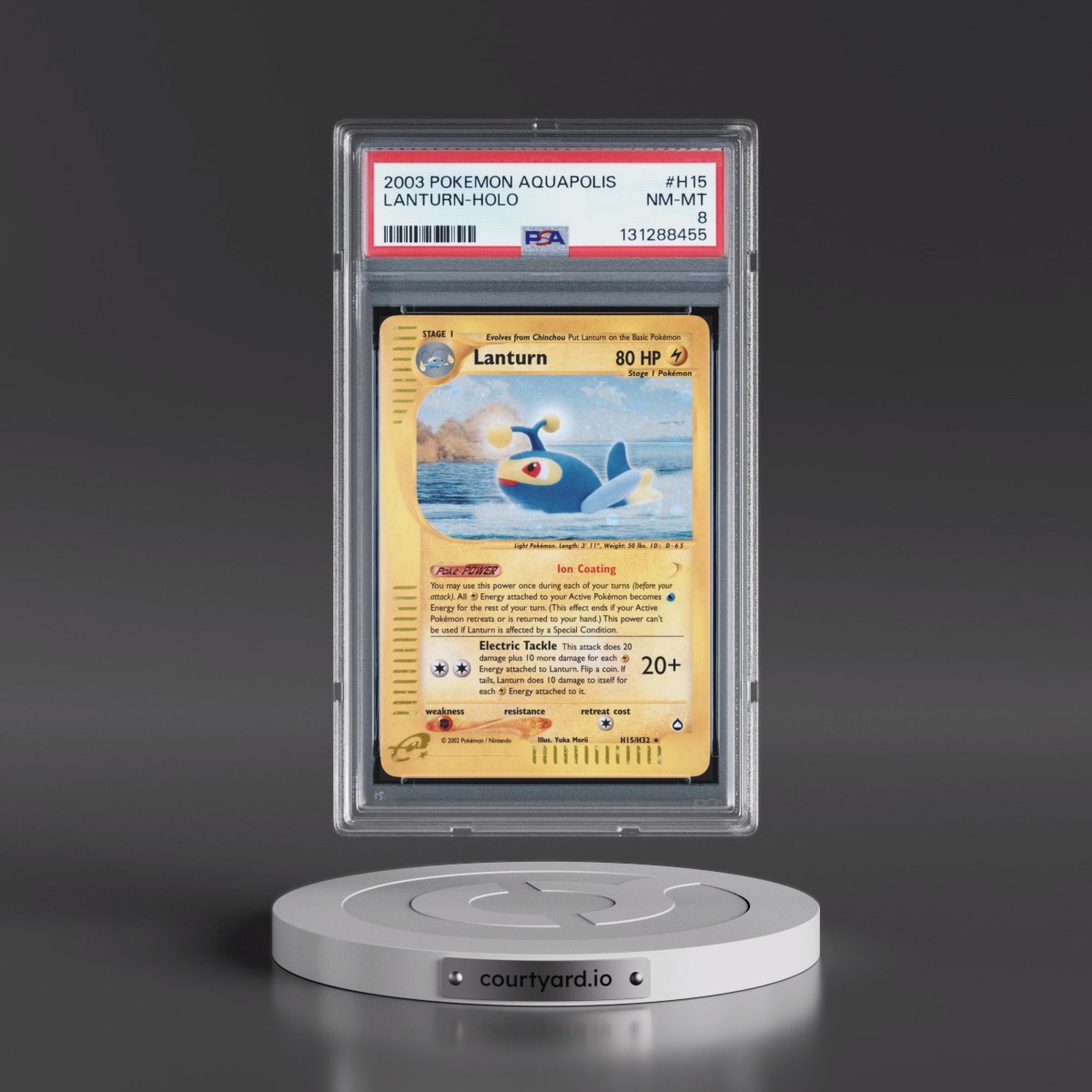 2003 Pokémon Aquapolis #H15 Lanturn - Holo (PSA 8 NM-MT)
