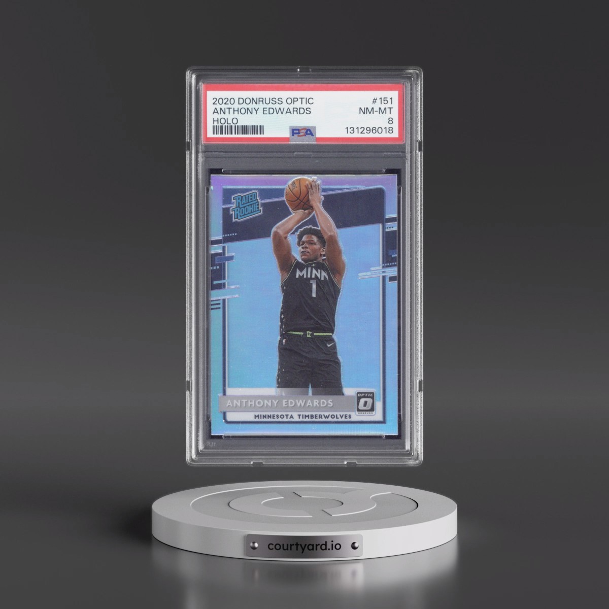 2020 Panini Donruss Optic Anthony Edwards - Holo #151 PSA 8