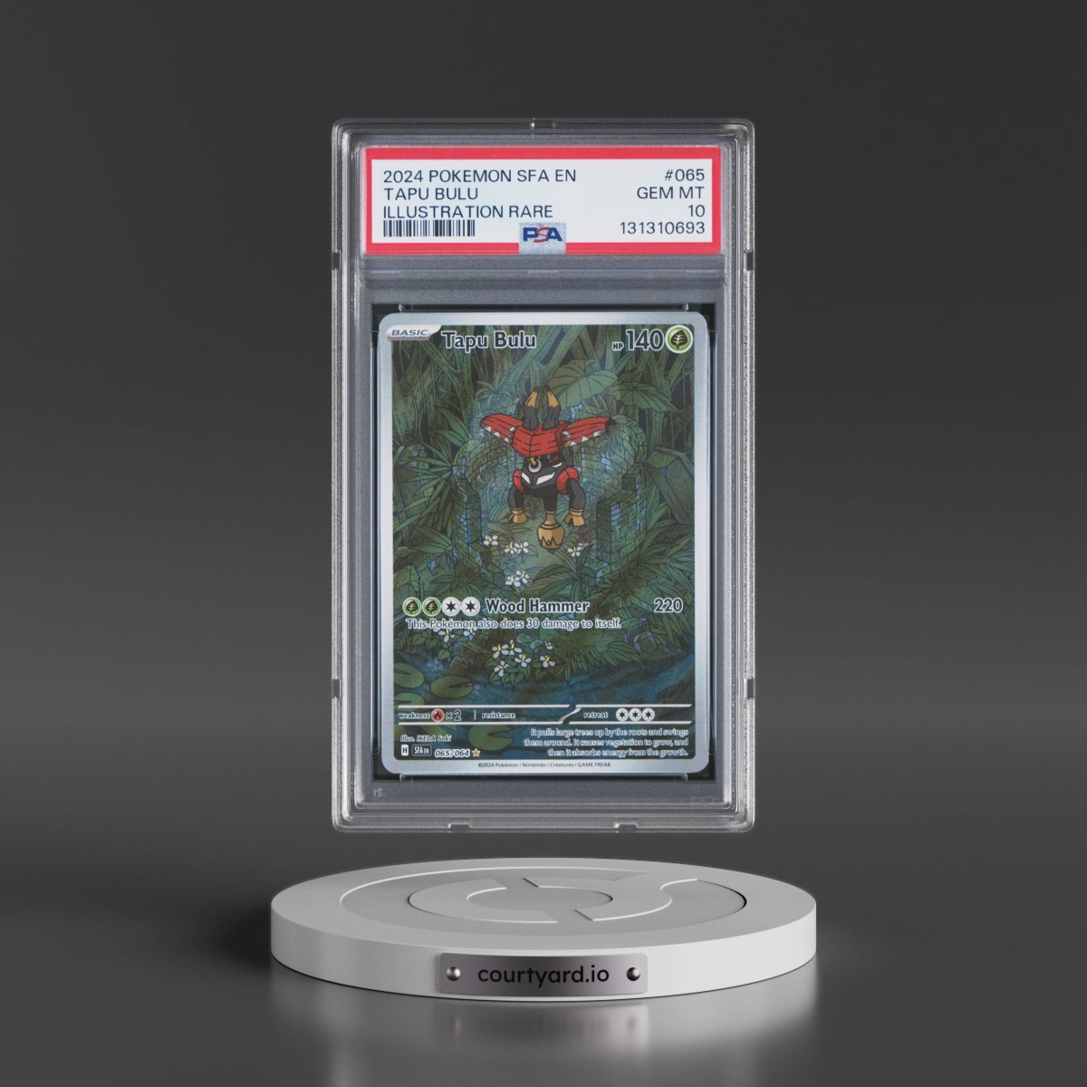 2024 Pokémon Sfa EN-Shrouded Fable #065 Tapu Bulu - Illustration Rare (PSA 10 GEM MINT)