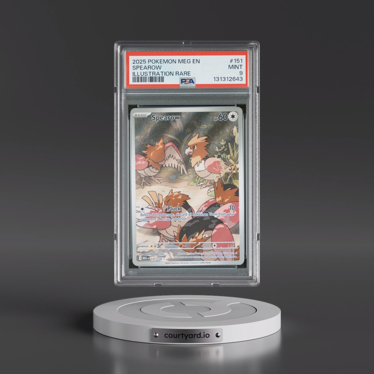2025 Pokémon Meg EN-Mega Evolution #151 Spearow - Illustration Rare (PSA 9 MINT)