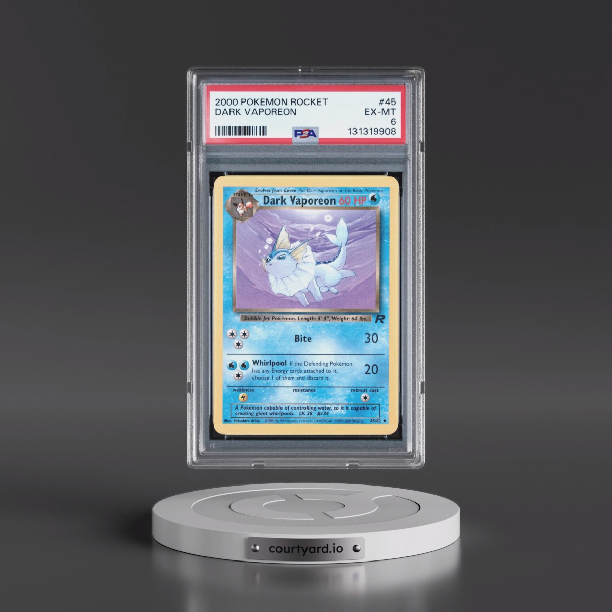 2000 Pokémon Rocket #45 Dark Vaporeon (PSA 6 EX-MT)