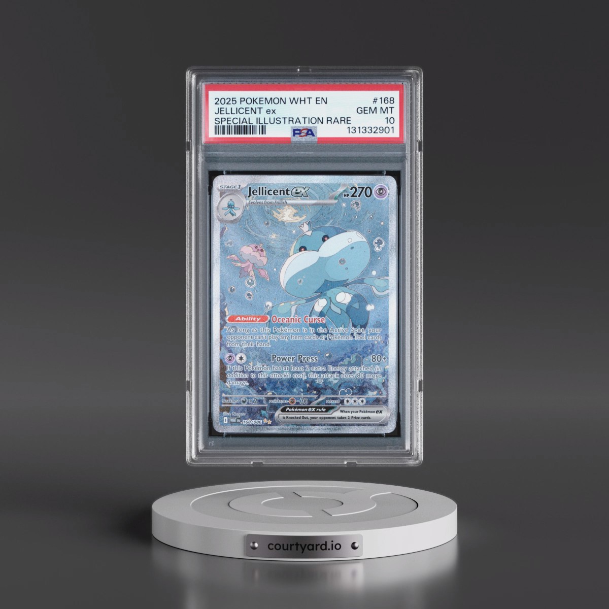 2025 Pokémon Wht EN-White Flare #168 Jellicent EX - Holo Special Illustration Rare (PSA 10 GEM MINT)
