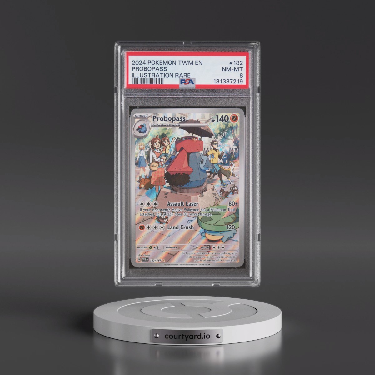2024 Pokémon Twm EN-Twilight Masquerade #182 Probopass - Illustration Rare (PSA 8 NM-MT)