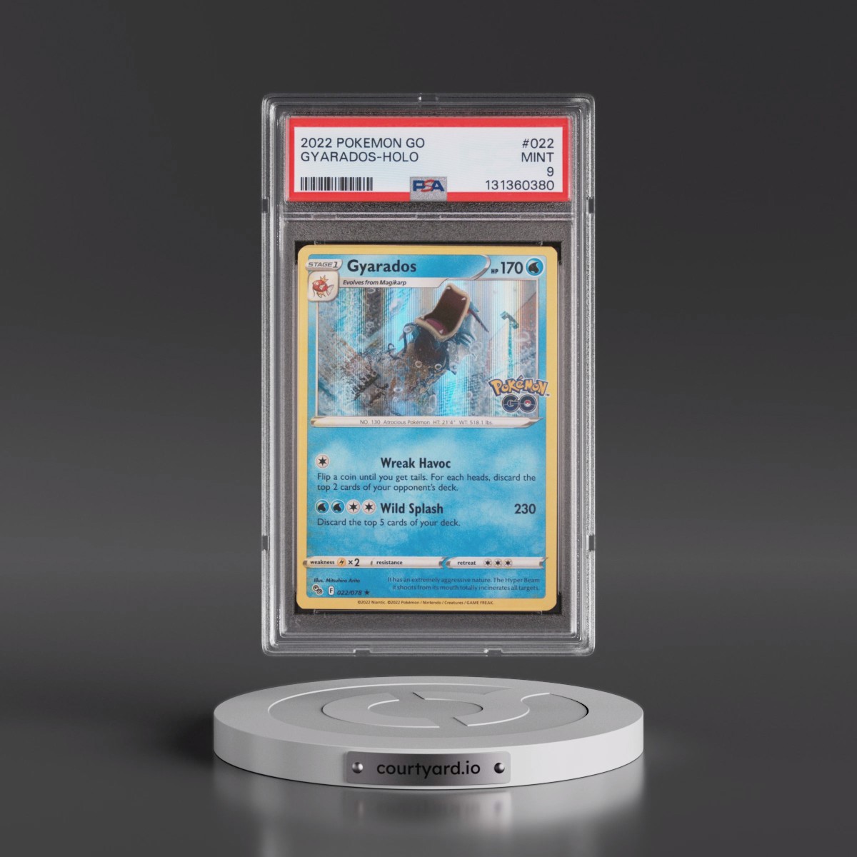 2022 Pokémon Go #022 Gyarados - Holo (PSA 9 MINT)