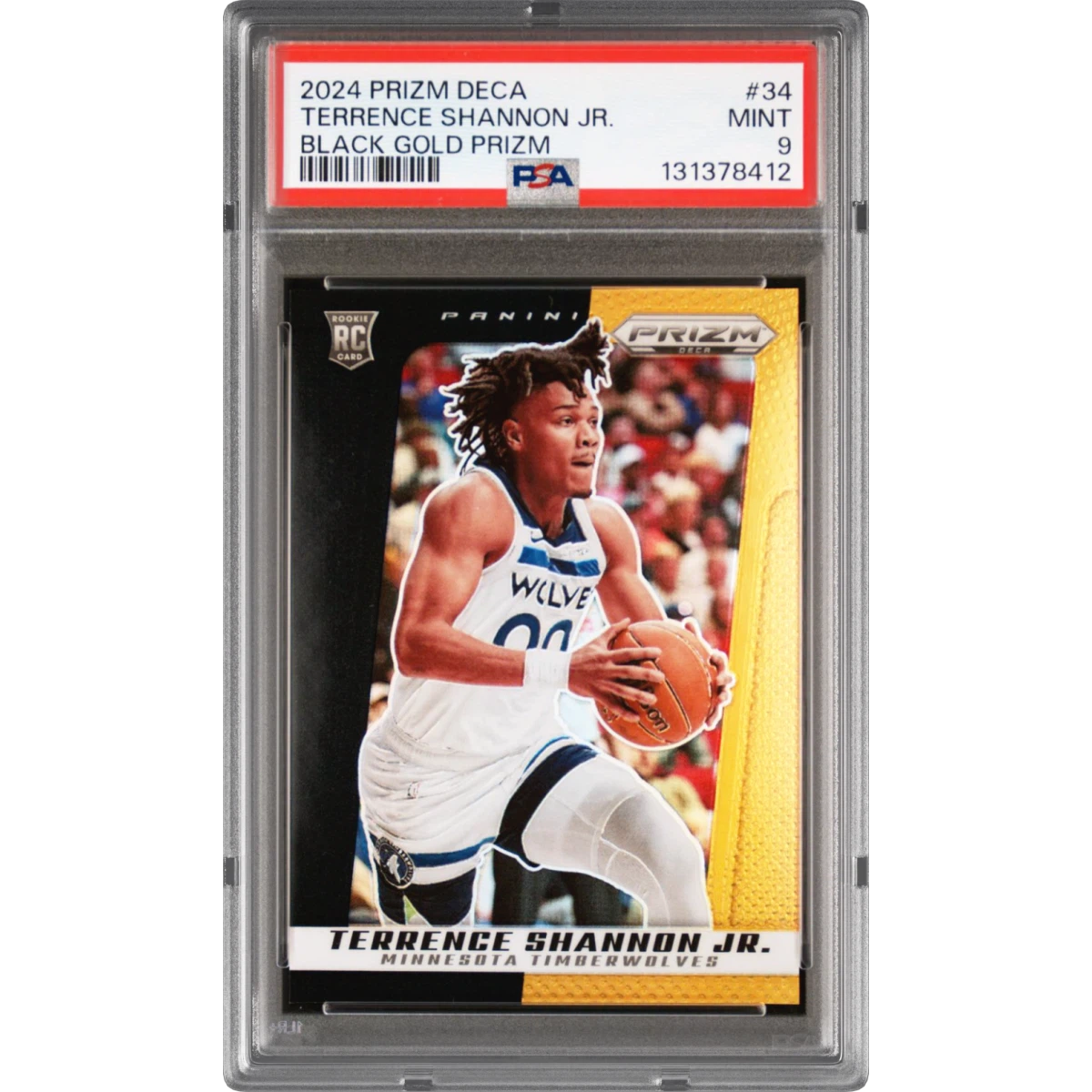 2024 Panini Prizm Deca #34 Terrence Shannon Jr. - Black Gold Prizm (PSA 9 MINT)
